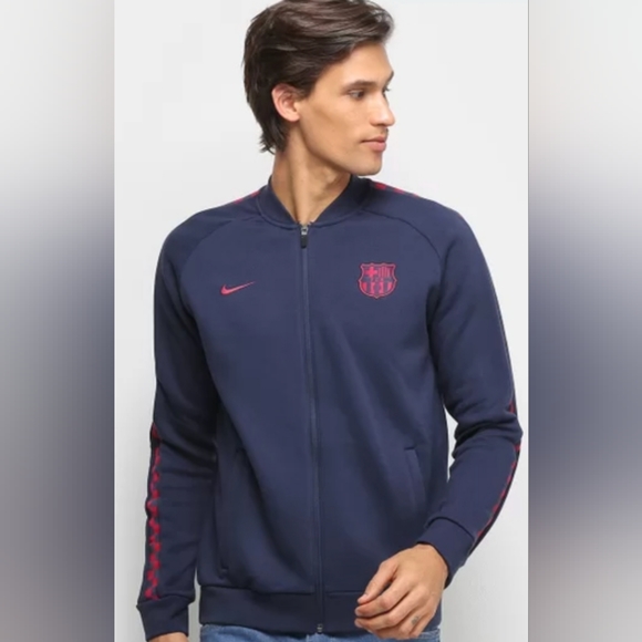 Mens NIKE F.C. BARCELONAGFA Fleece Obsidian Sweatshirt AT4434 451 Size XL - Picture 2 of 7